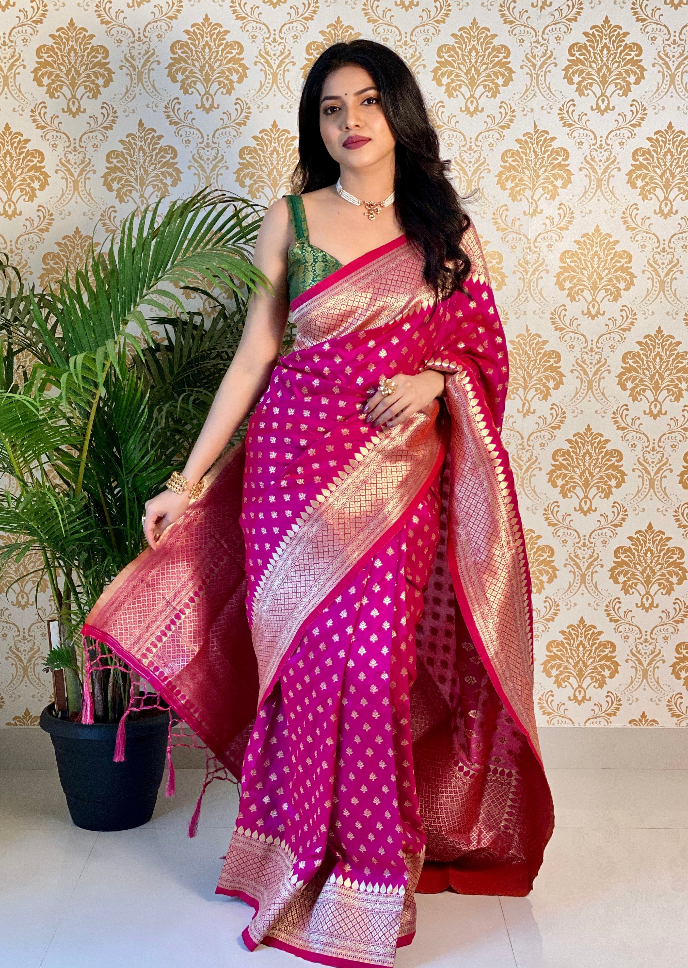 Pure Banarasi Silk With Zari Weaving
