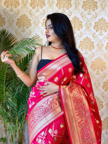 Pure Banarasi Silk With Zari Weaving