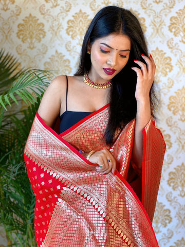 Pure Banarasi Silk With Zari Weaving