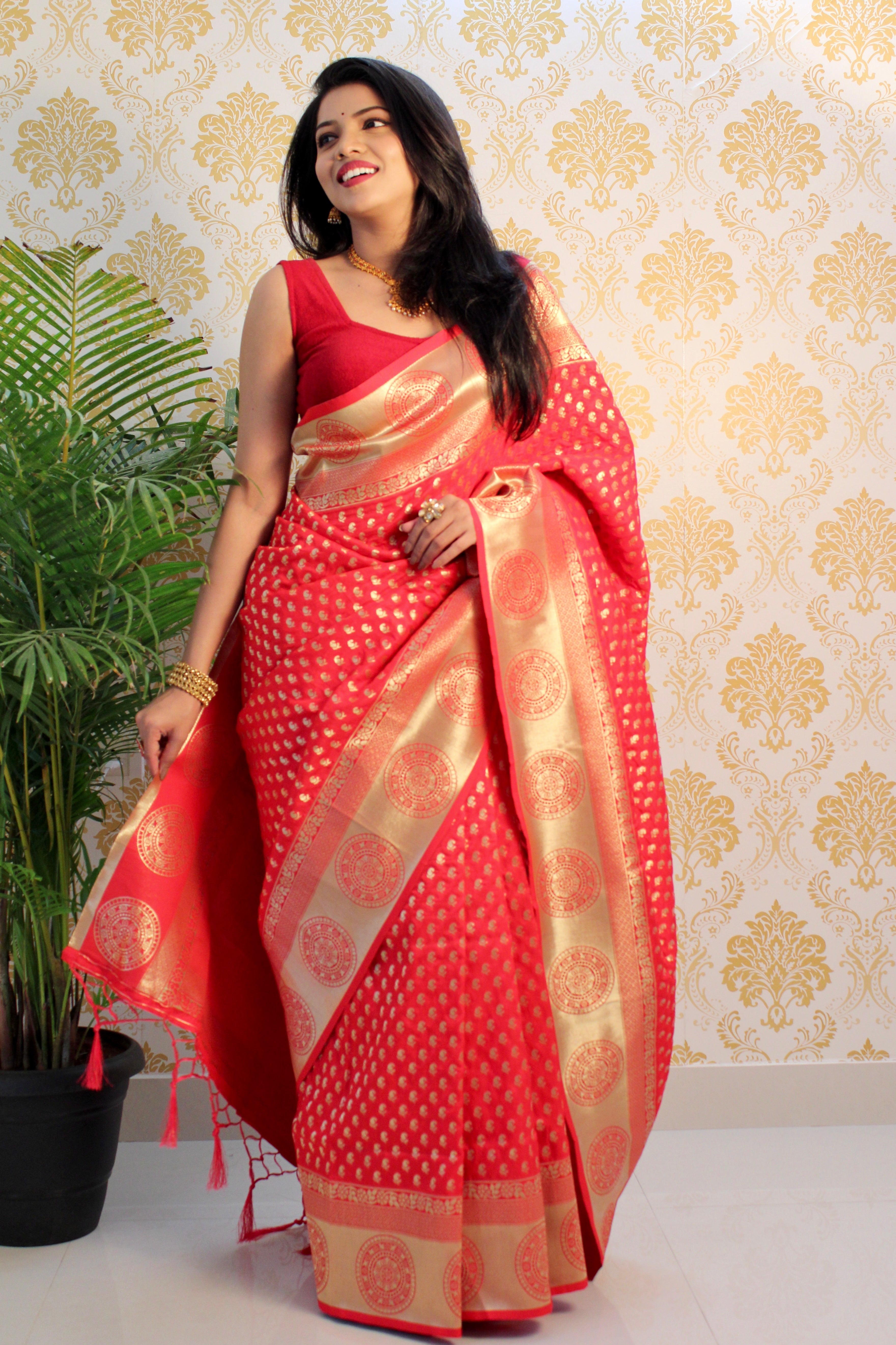 Pure Banarasi Silk With Zari Weaving