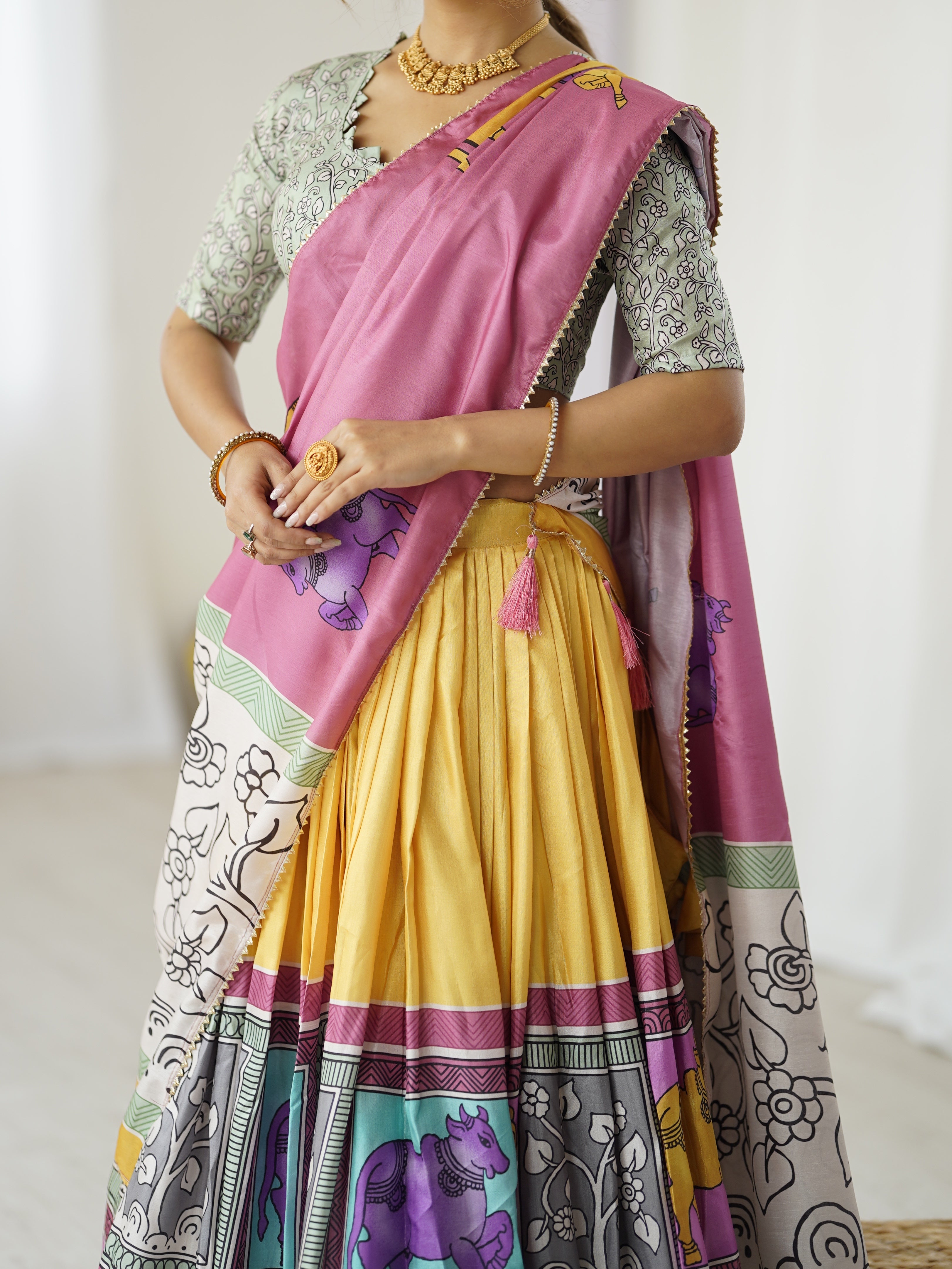 Ethnic Chic Kalamkari Lehenga for College Functions & Festive Days
