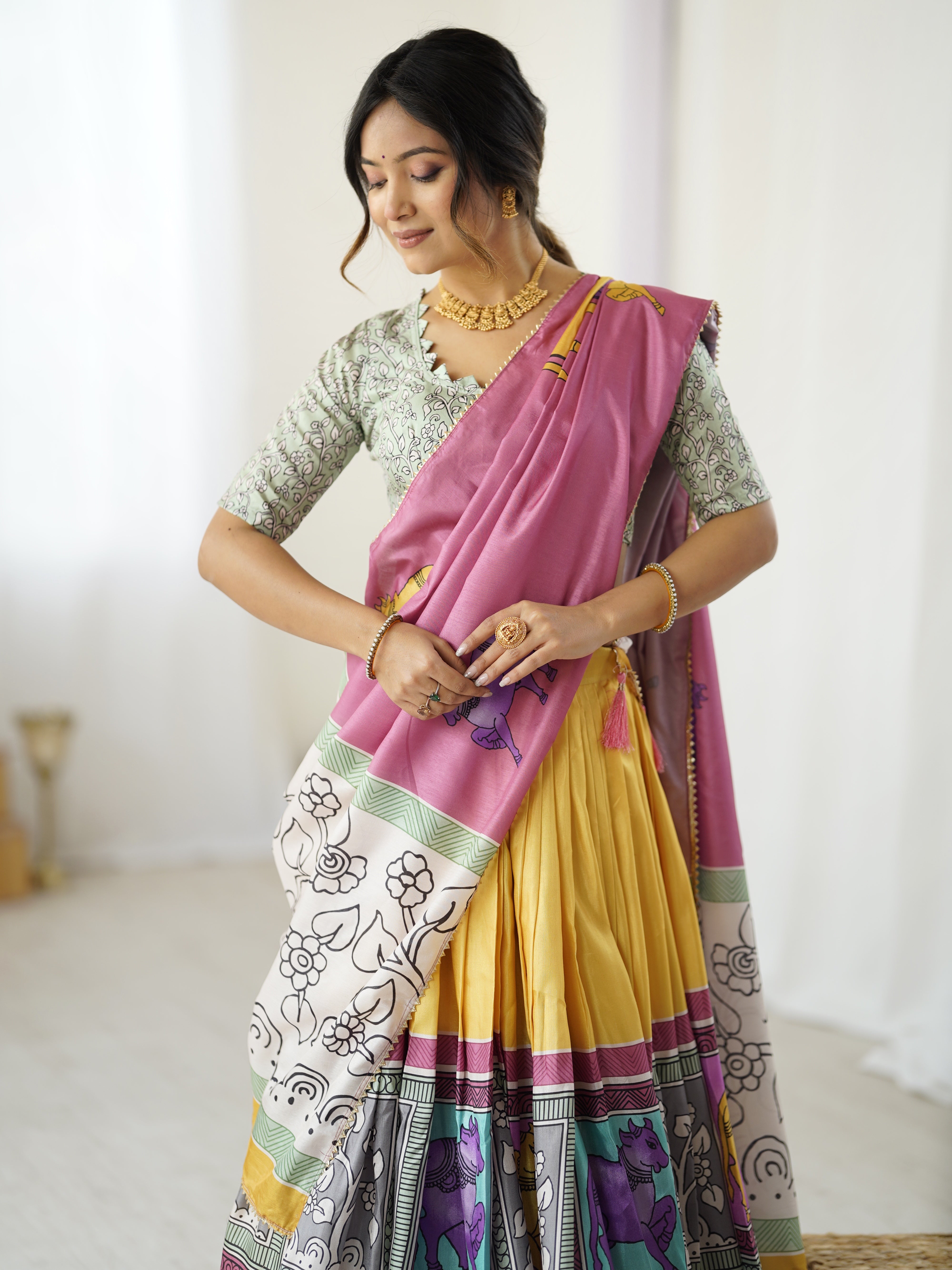 Ethnic Chic Kalamkari Lehenga for College Functions & Festive Days