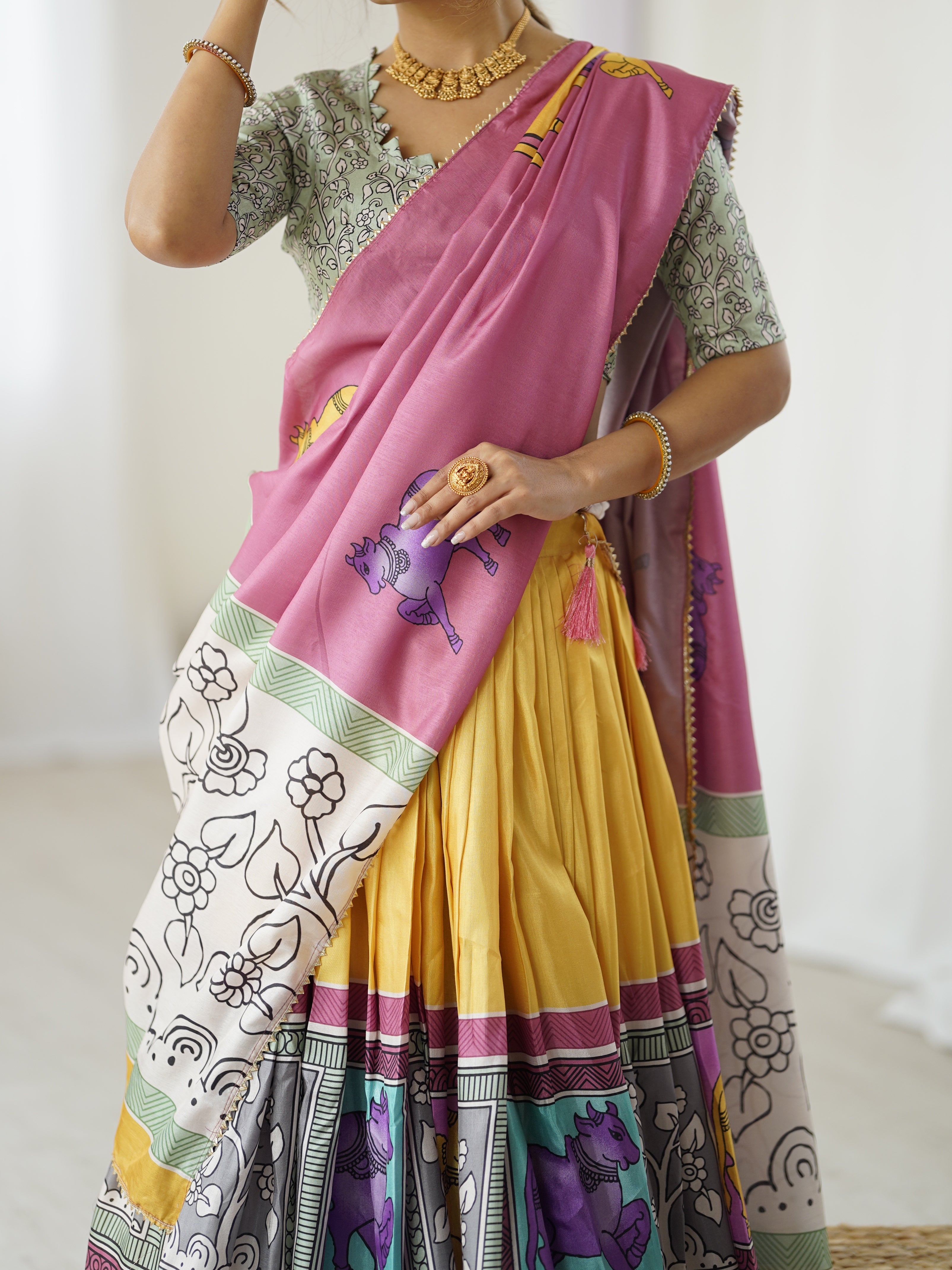 Ethnic Chic Kalamkari Lehenga for College Functions & Festive Days