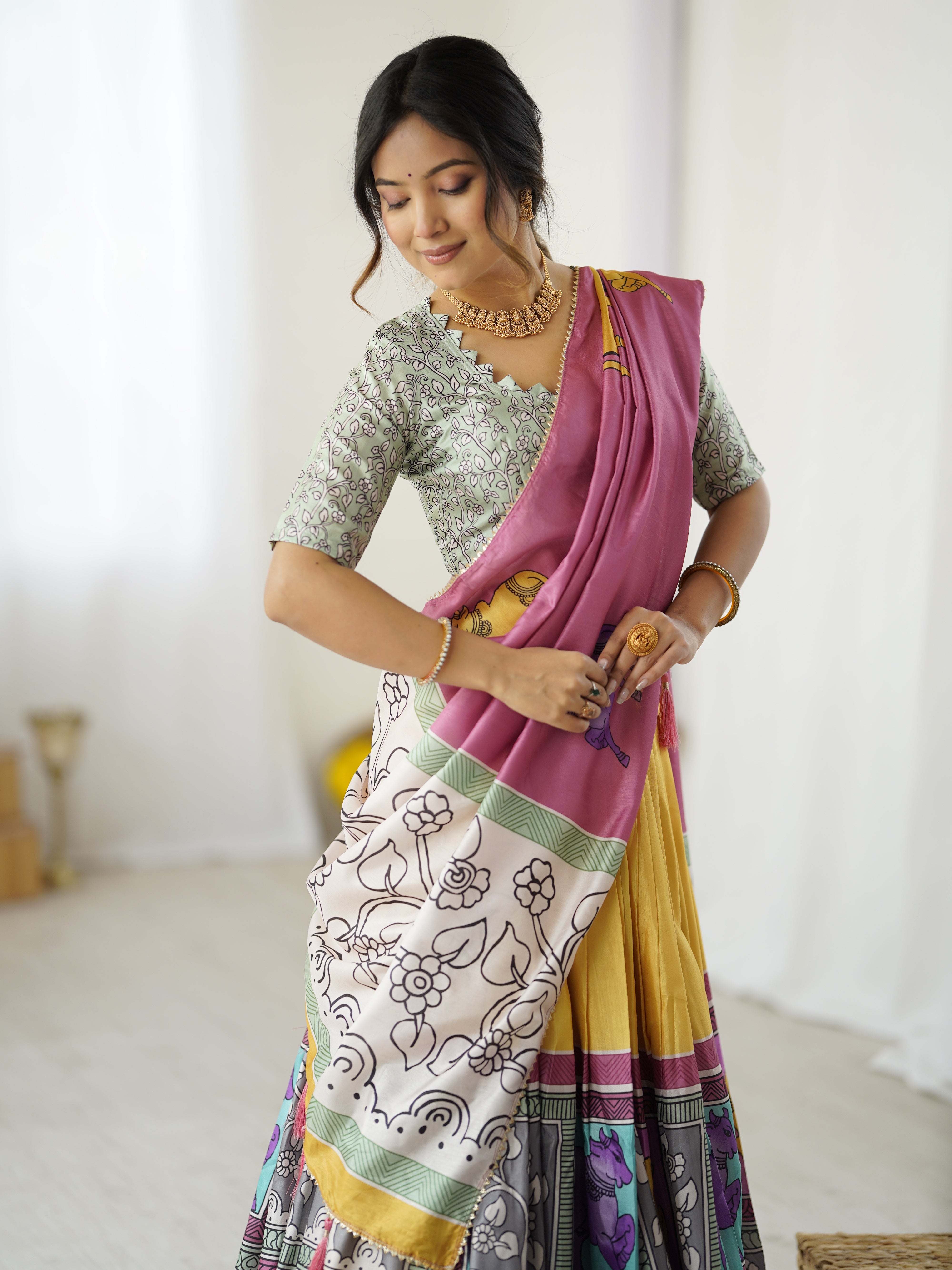 Ethnic Chic Kalamkari Lehenga for College Functions & Festive Days