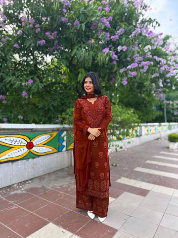Royal Embroidered Georgette Suit With Dupatta (Copy)