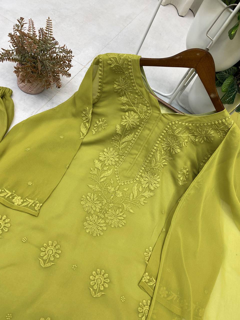 Royal Embroidered Georgette Suit With Dupatta