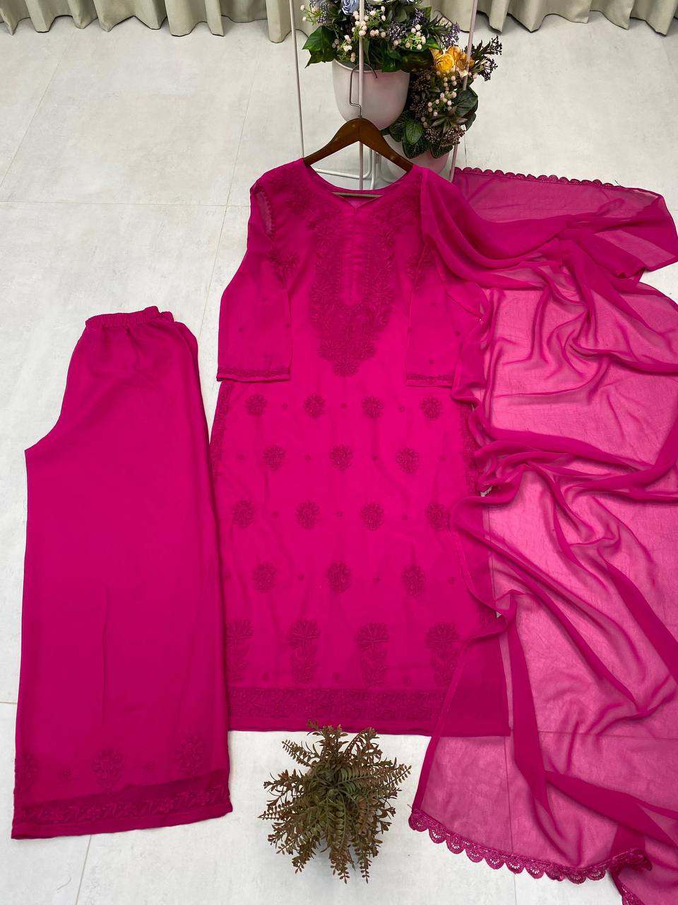 Royal Embroidered Georgette Suit With Dupatta