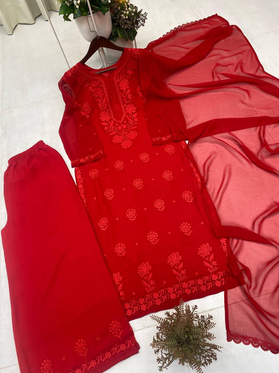 Royal Embroidered Georgette Suit With Dupatta
