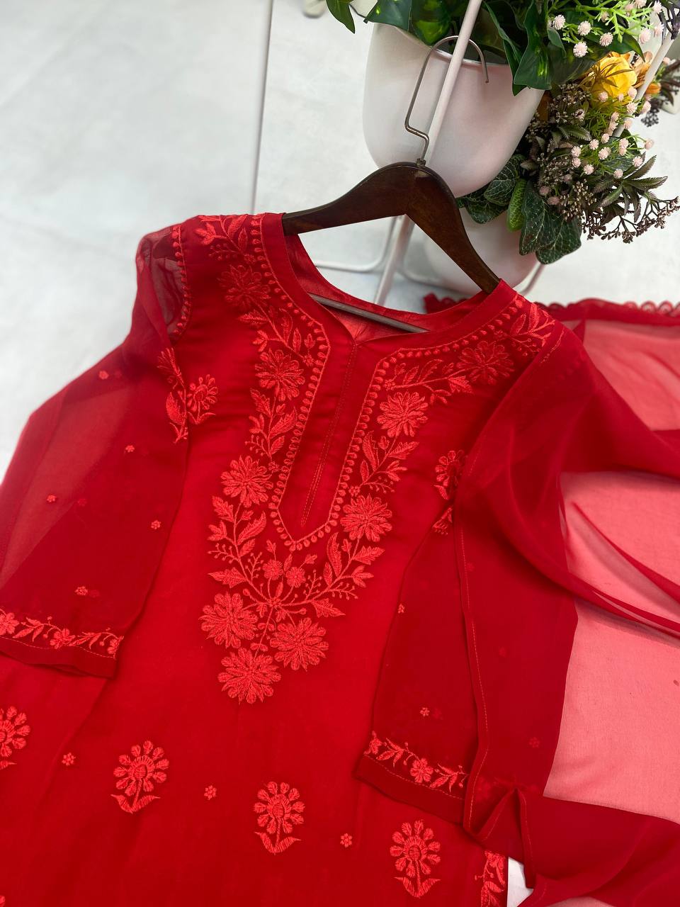 Royal Embroidered Georgette Suit With Dupatta