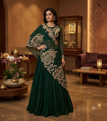 Enchanté Embroidered Lehenga Co-Ord Set With Statement Shrug