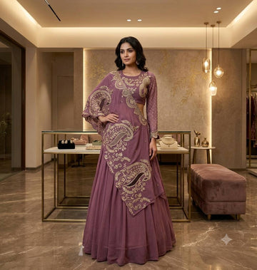Enchanté Embroidered Lehenga Co-Ord Set With Statement Shrug
