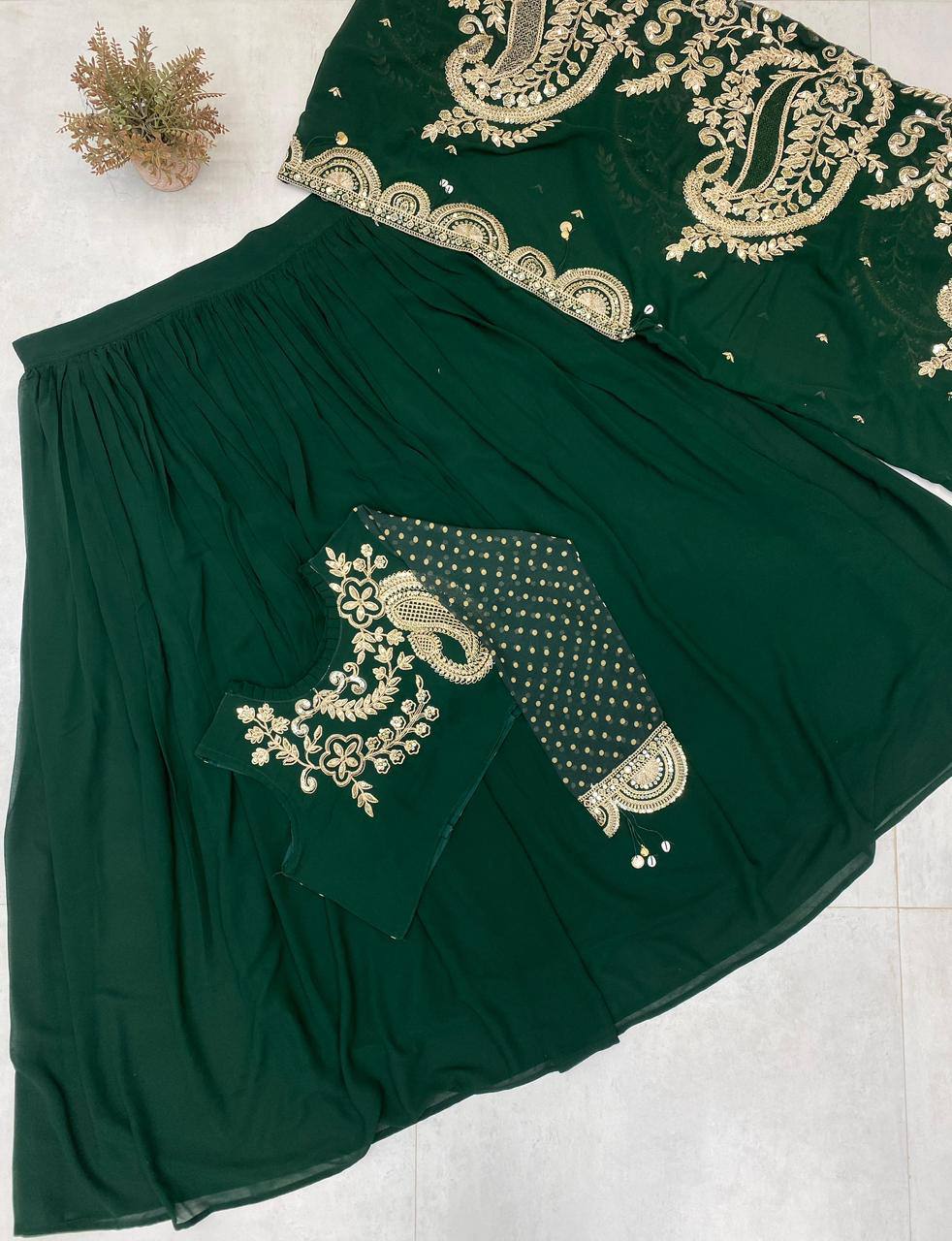 Enchanté Embroidered Lehenga Co-Ord Set With Statement Shrug