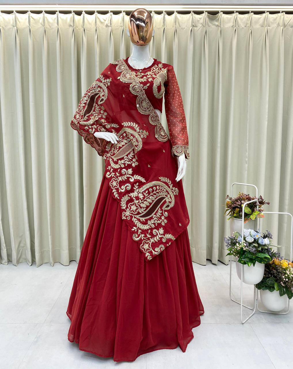 Enchanté Embroidered Lehenga Co-Ord Set With Statement Shrug