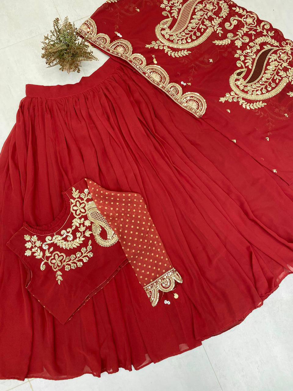 Enchanté Embroidered Lehenga Co-Ord Set With Statement Shrug