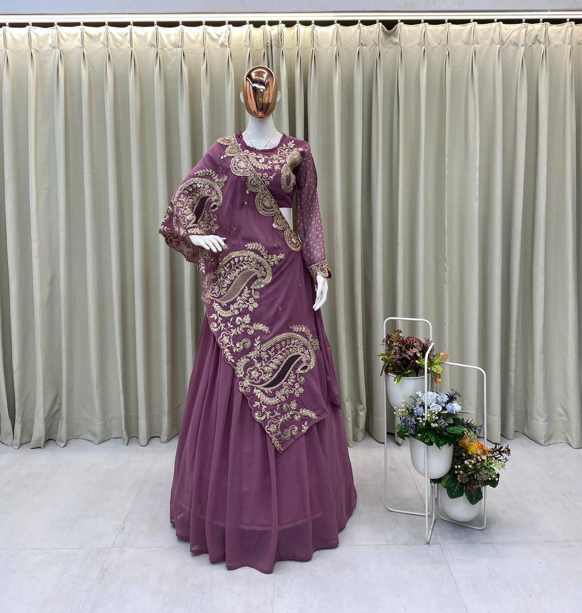 Enchanté Embroidered Lehenga Co-Ord Set With Statement Shrug