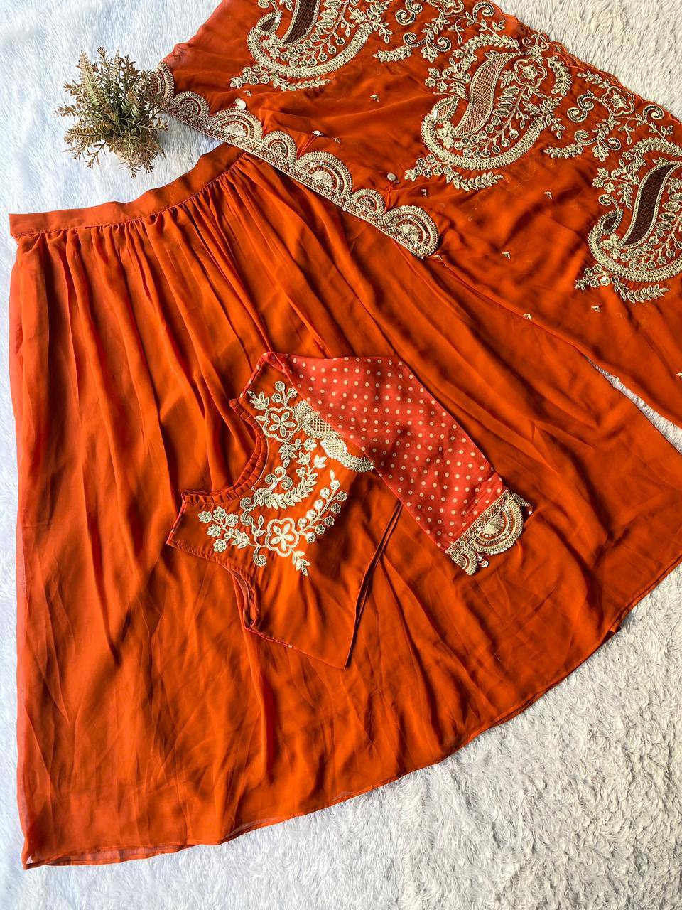 Enchanté Embroidered Lehenga Co-Ord Set With Statement Shrug