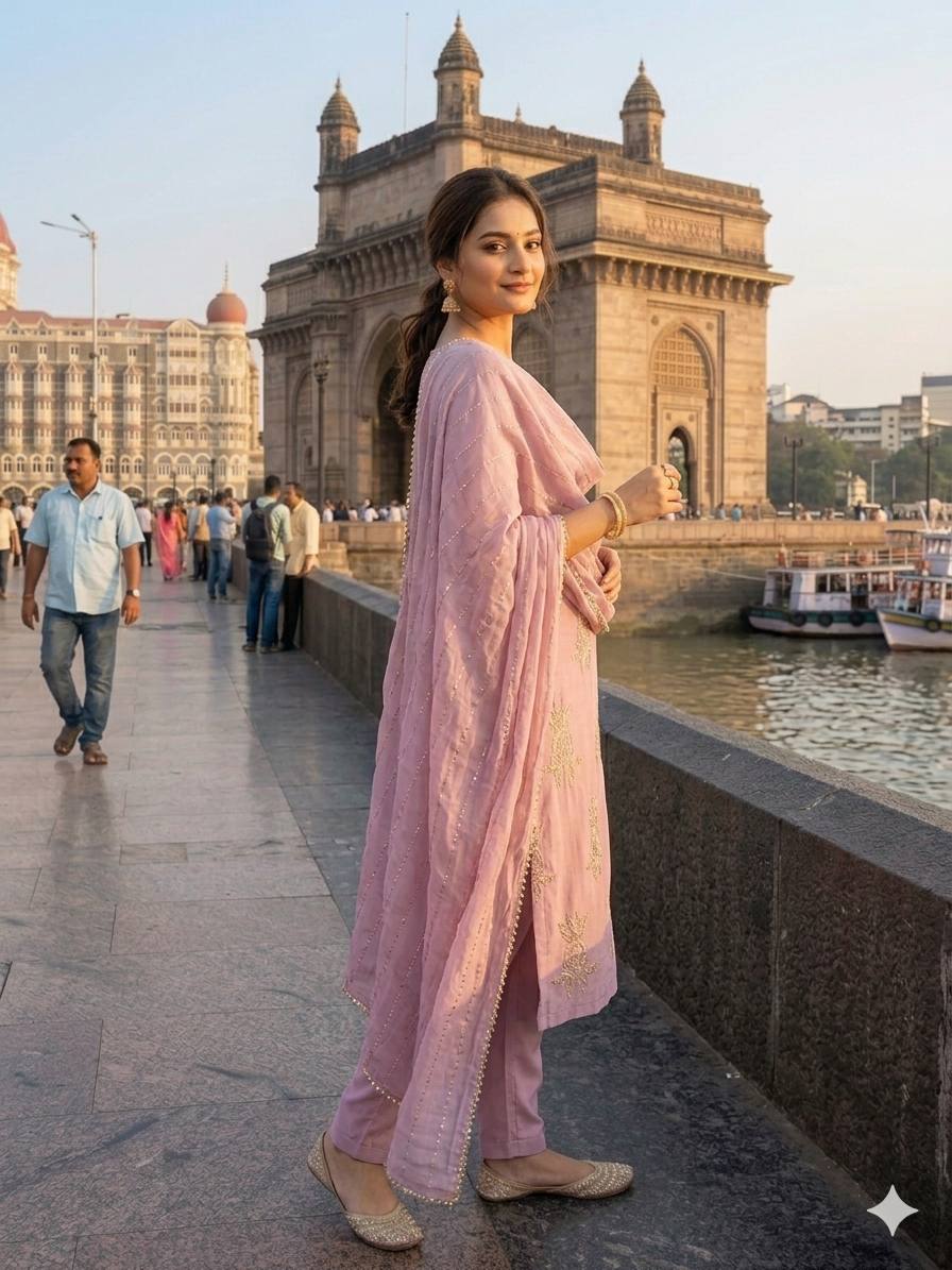 Designer Sequence Embroidered Top, Pant & Dupatta