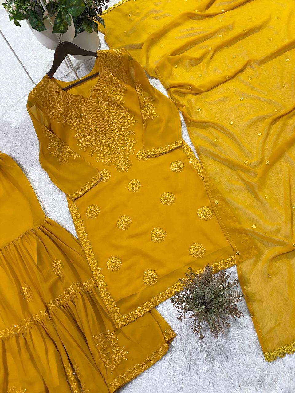 PERFECT FOR PARTY AND WEDDING OUR DESIGNER WEAR SEQUENCE EMBROIDERED SARARA PAIR