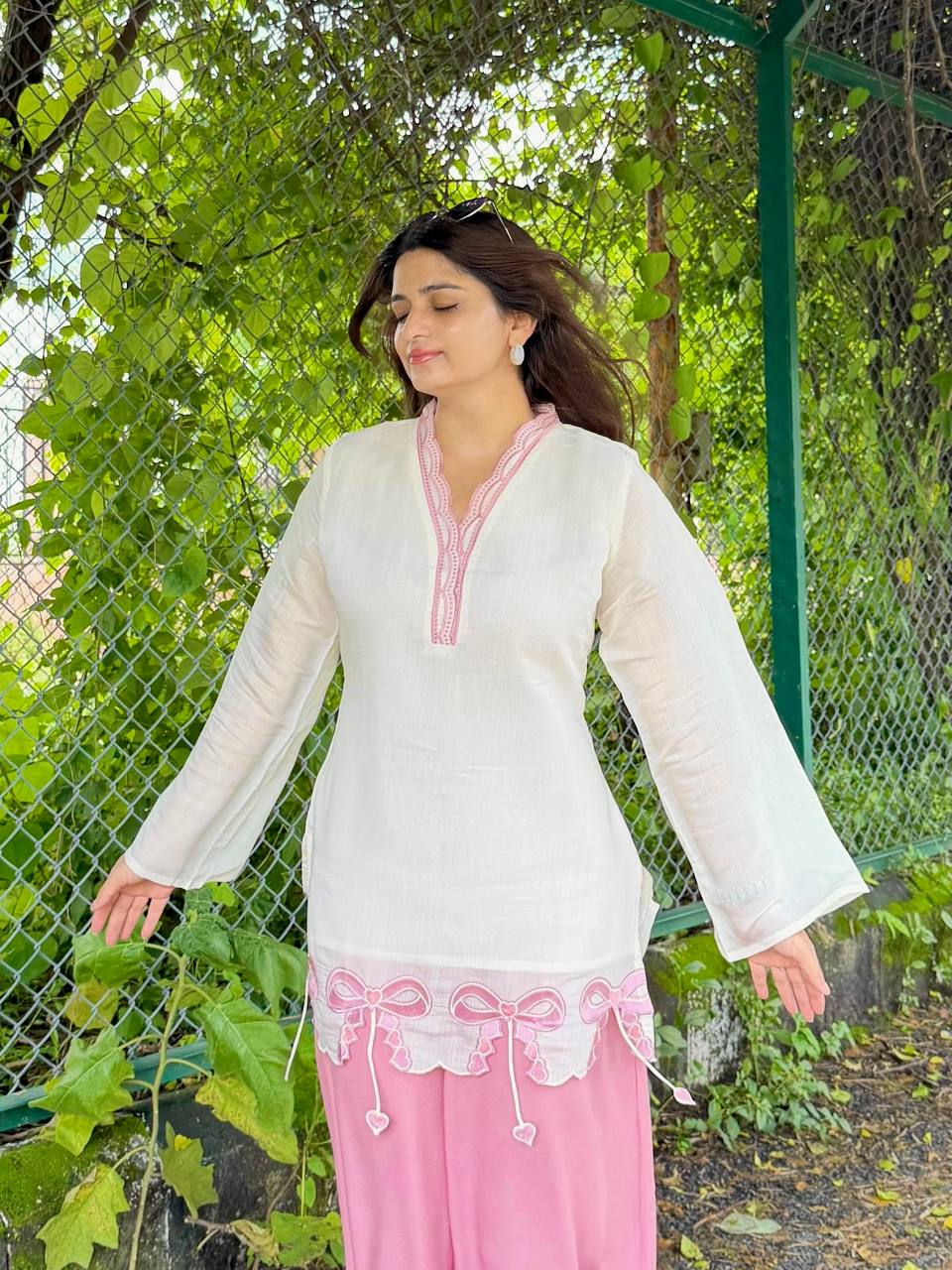 Designer Party Wear Roman Silk Top & Palazzo Set