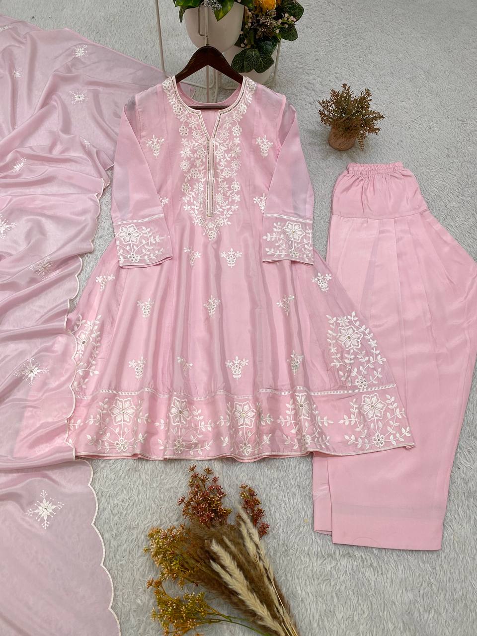 Designer Sequence Embroidered Top Salwaar Set