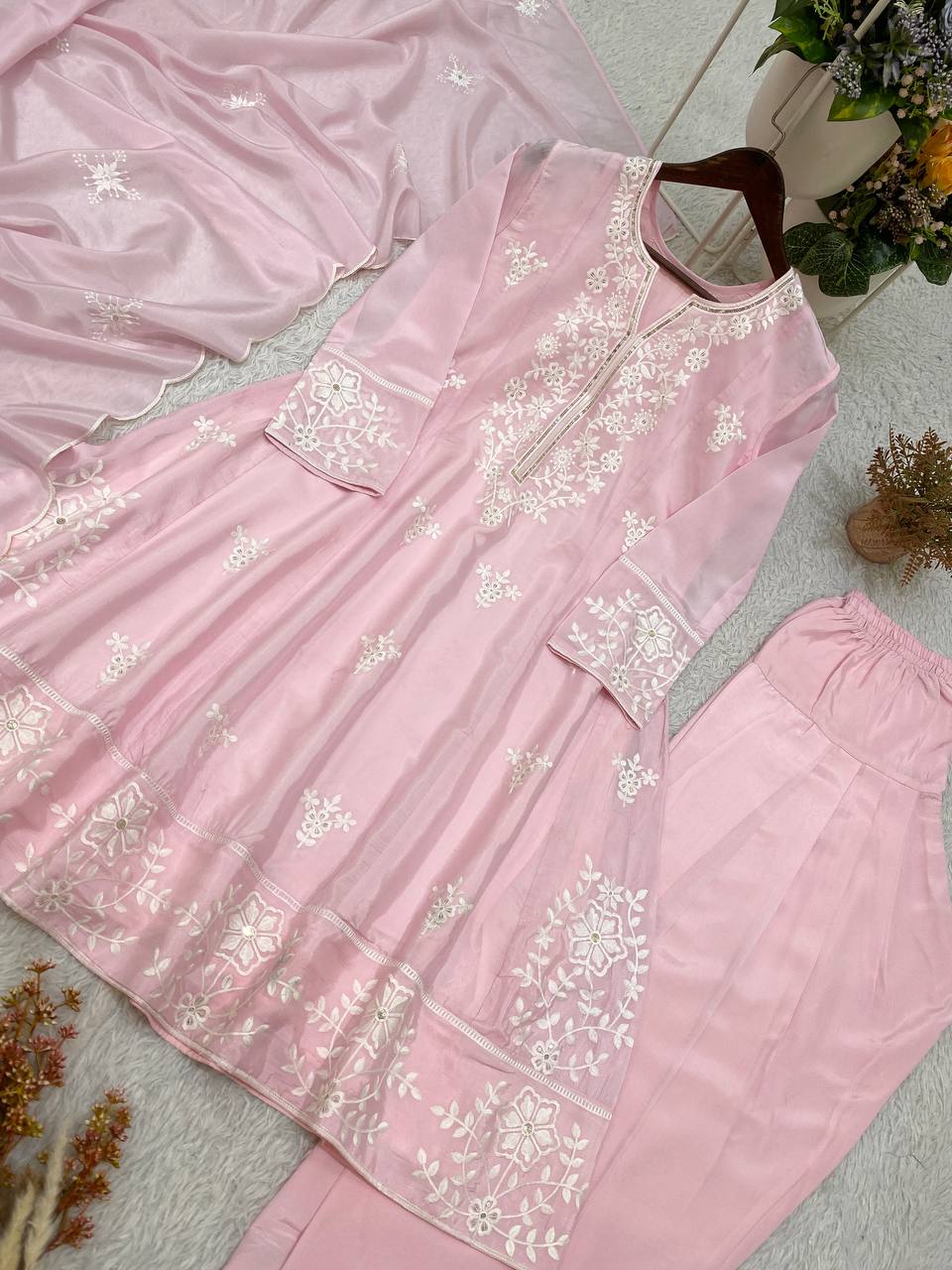 Designer Sequence Embroidered Top Salwaar Set