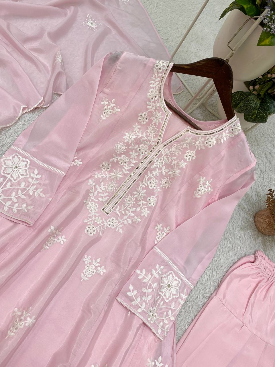 Designer Sequence Embroidered Top Salwaar Set