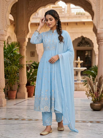 Premium Designer Georgette Embroidered Pant Set