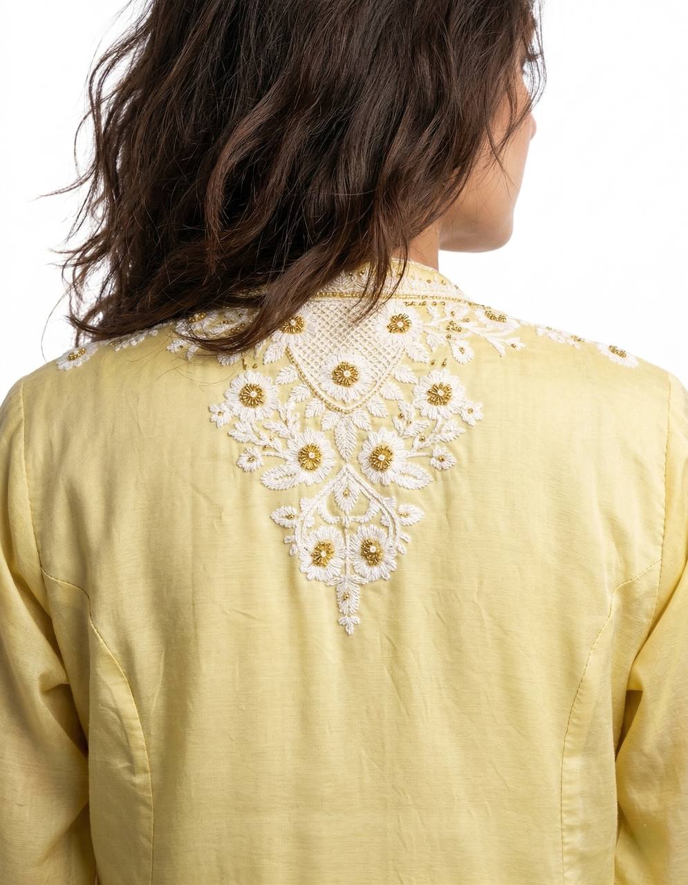 Designer Embroidered Roman Top, Salwaar & Organza Dupatta Set