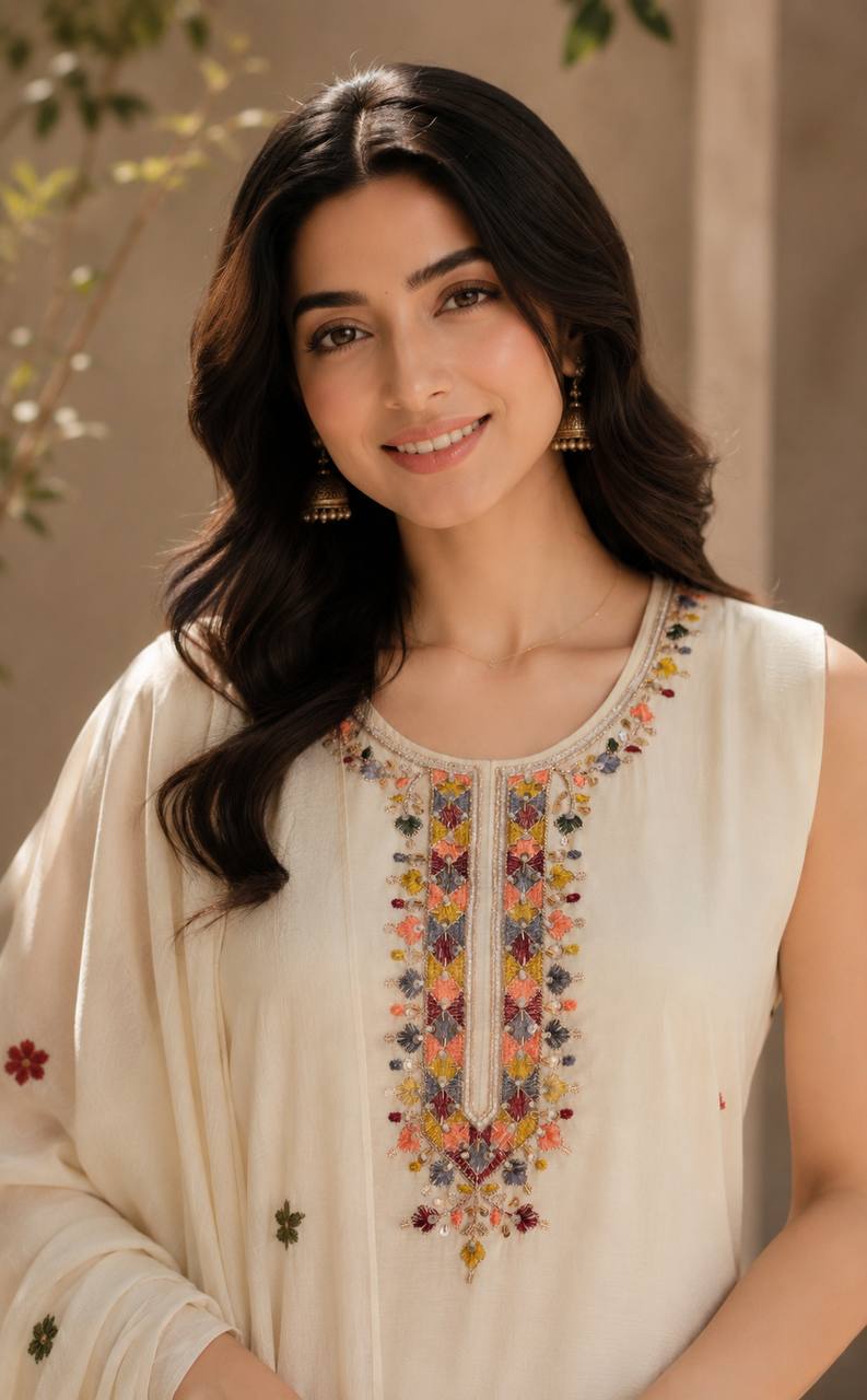 Graceful Chinon Top Palazzo Set for Casual & Office Wear