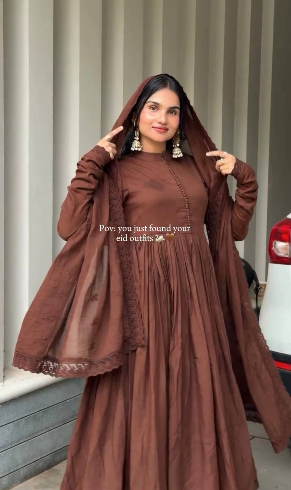 Glamorous Roman Silk Heavy Embroidered Gown Set for Special Occasions