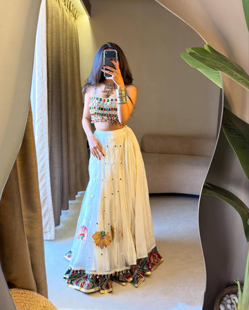 Designer Navratri Rayon Silk Lehenga Choli with Traditional Ethnic Detailing