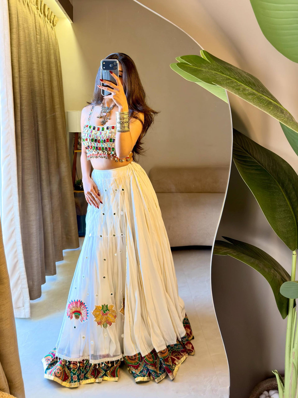 Designer Navratri Rayon Silk Lehenga Choli with Traditional Ethnic Detailing
