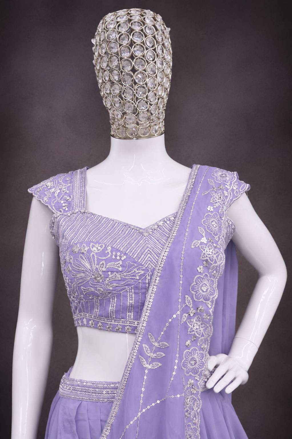 Premium Embroidered Sequin Lehenga Saree for Wedding & Festive Wear