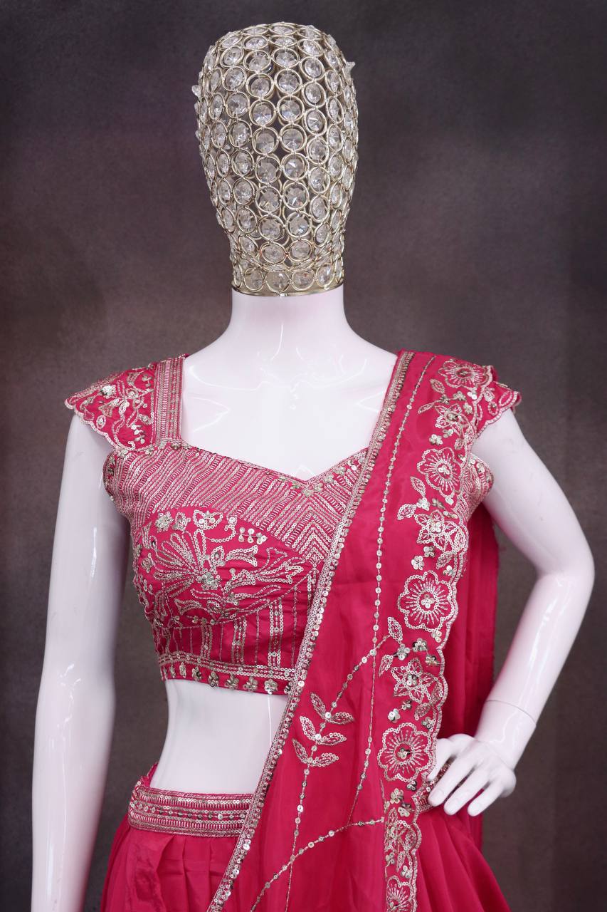 Premium Embroidered Sequin Lehenga Saree for Wedding & Festive Wear (Copy)