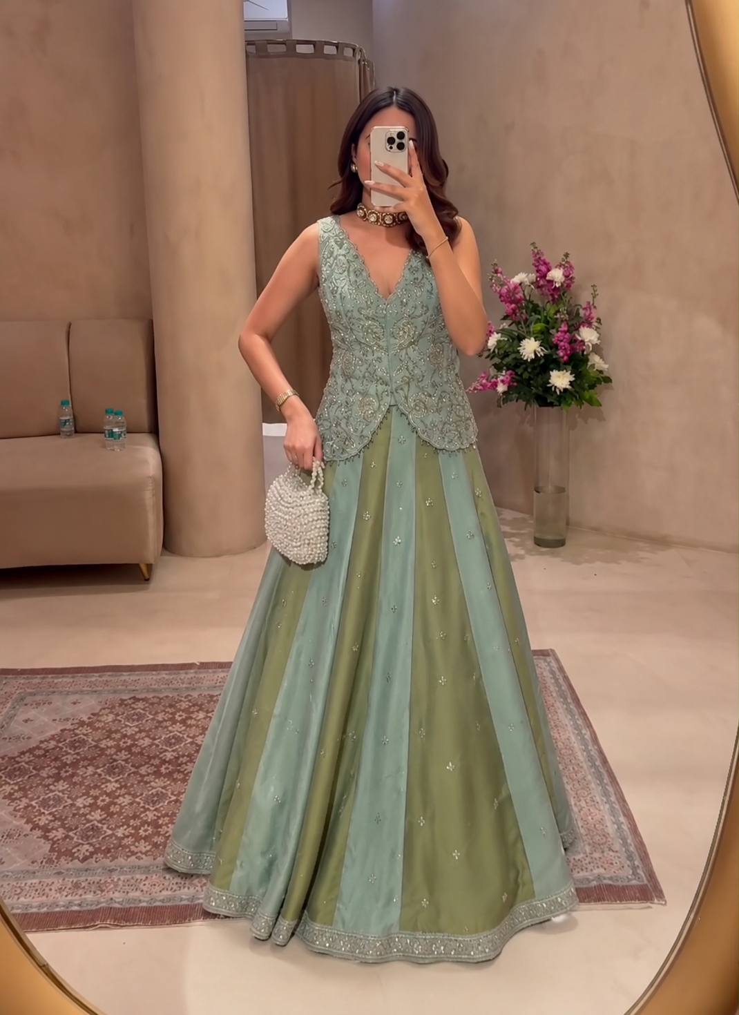 Festive Wear Chinon Silk Embroidered Lehenga Choli
