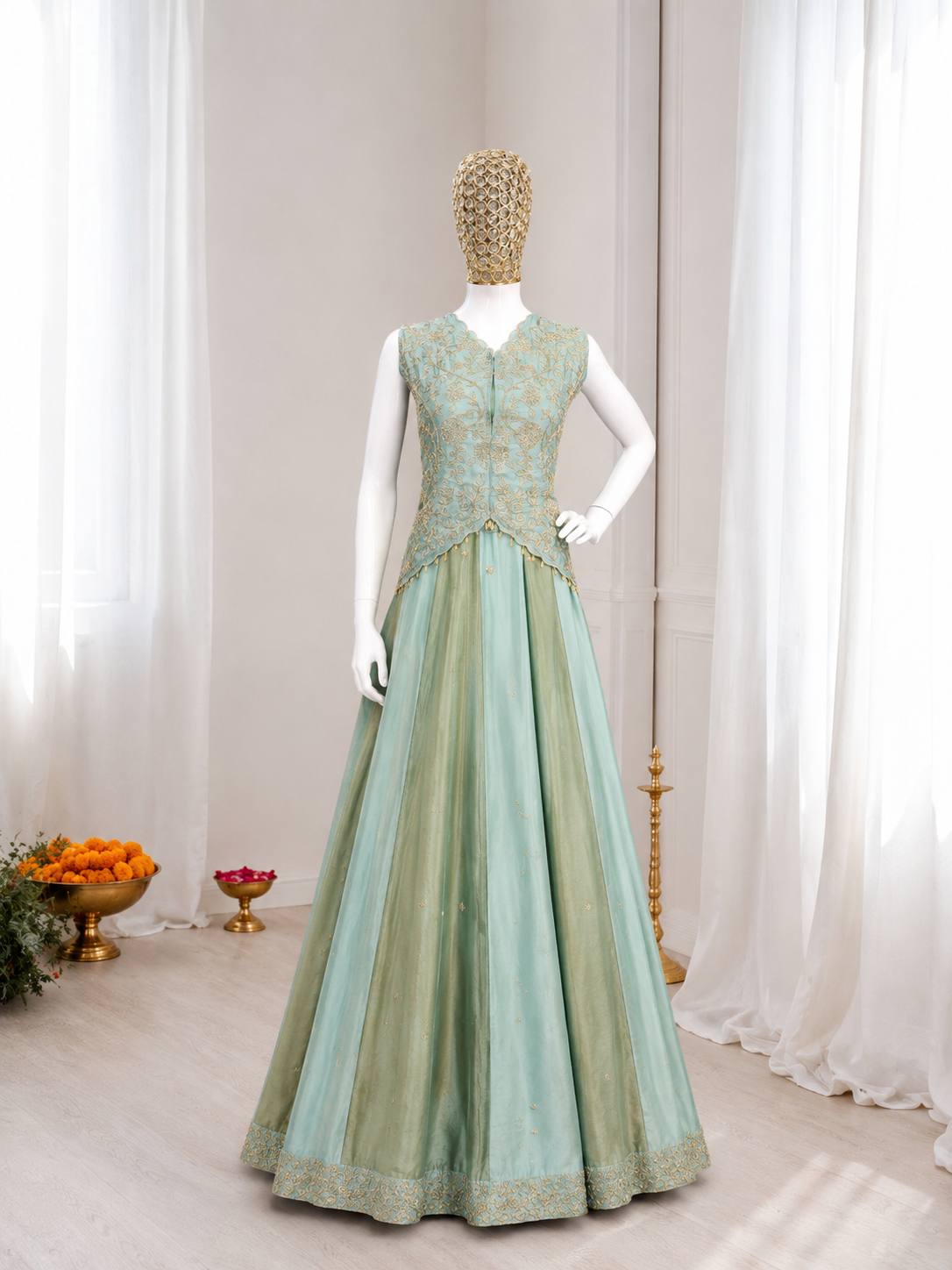 Festive Wear Chinon Silk Embroidered Lehenga Choli