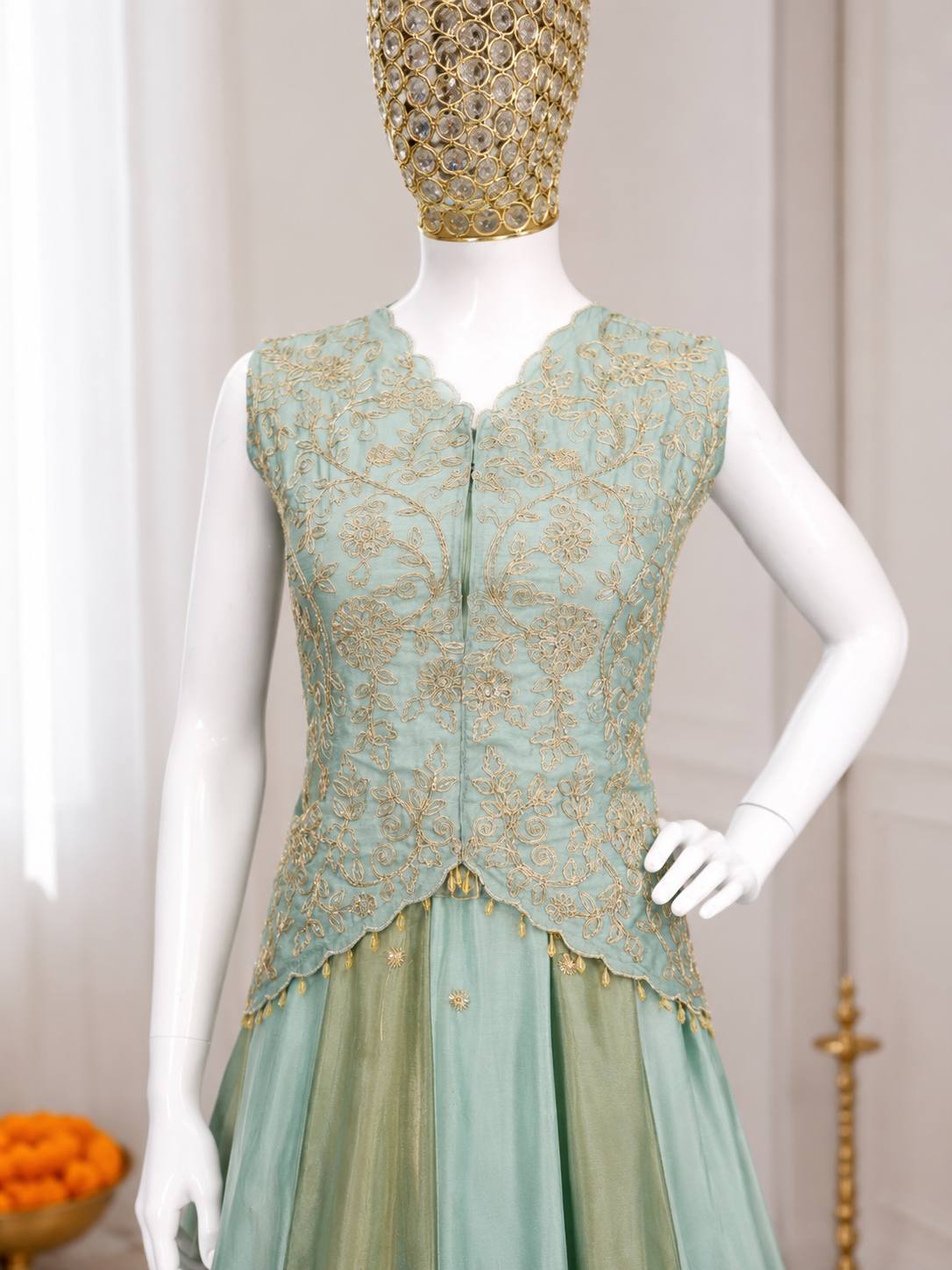 Festive Wear Chinon Silk Embroidered Lehenga Choli