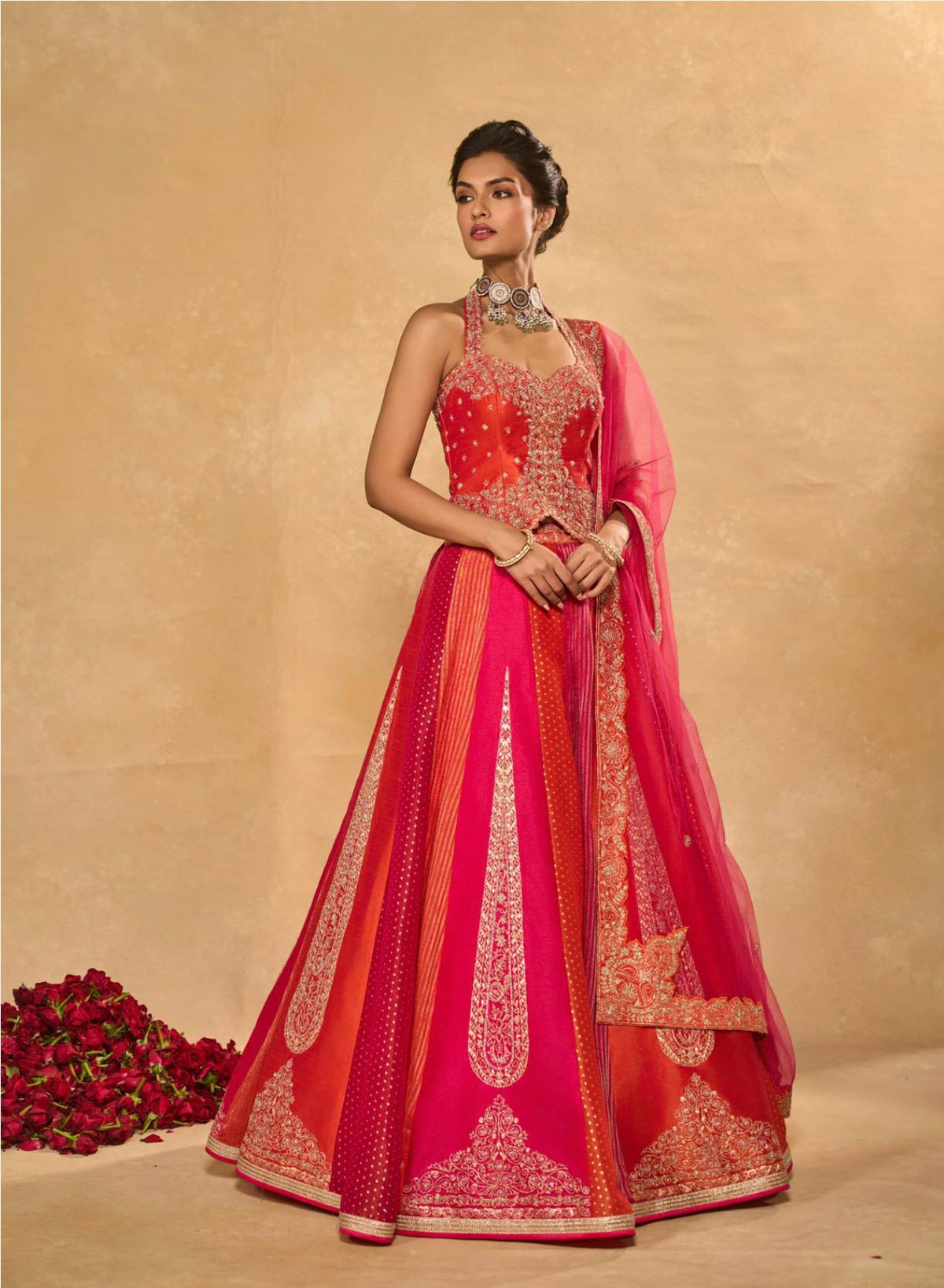 Premium Designer Chinon Silk Sequin Embroidered Lehenga Choli with Dupatta
