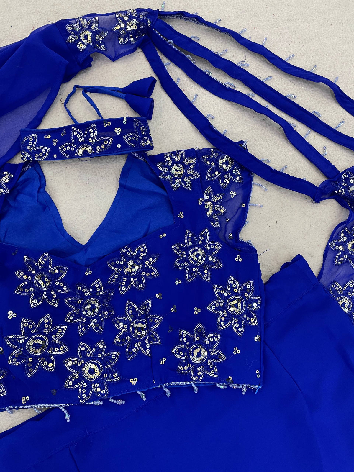 Premium Georgette Sequin Embroidered Lehenga Choli with Attached Dupatta (Copy)