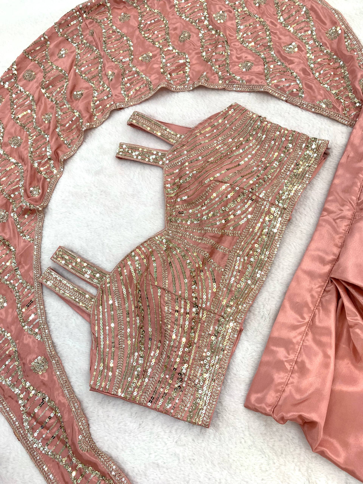 Trending Ready-to-Wear Crepe Silk Saree with Embroidery Sequins Work