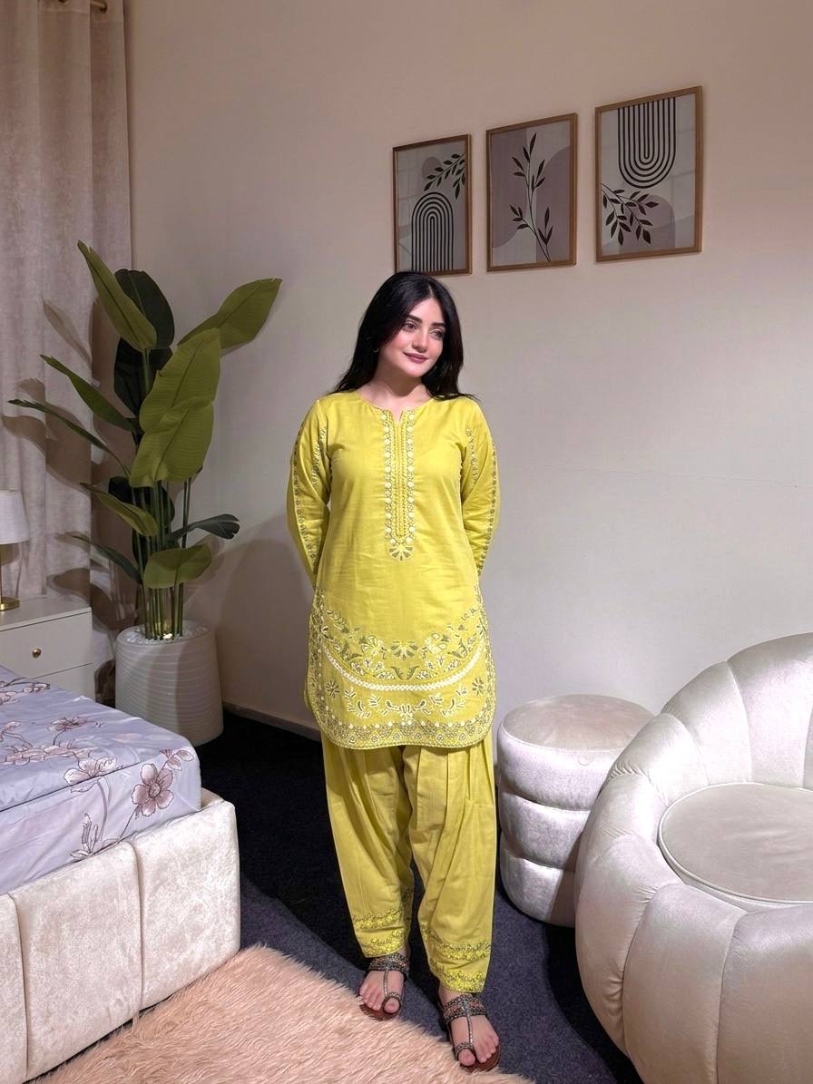 Designer Pure Roman Silk Party Wear Top with Embroidered Farshi Palazzo 2-Piece Set