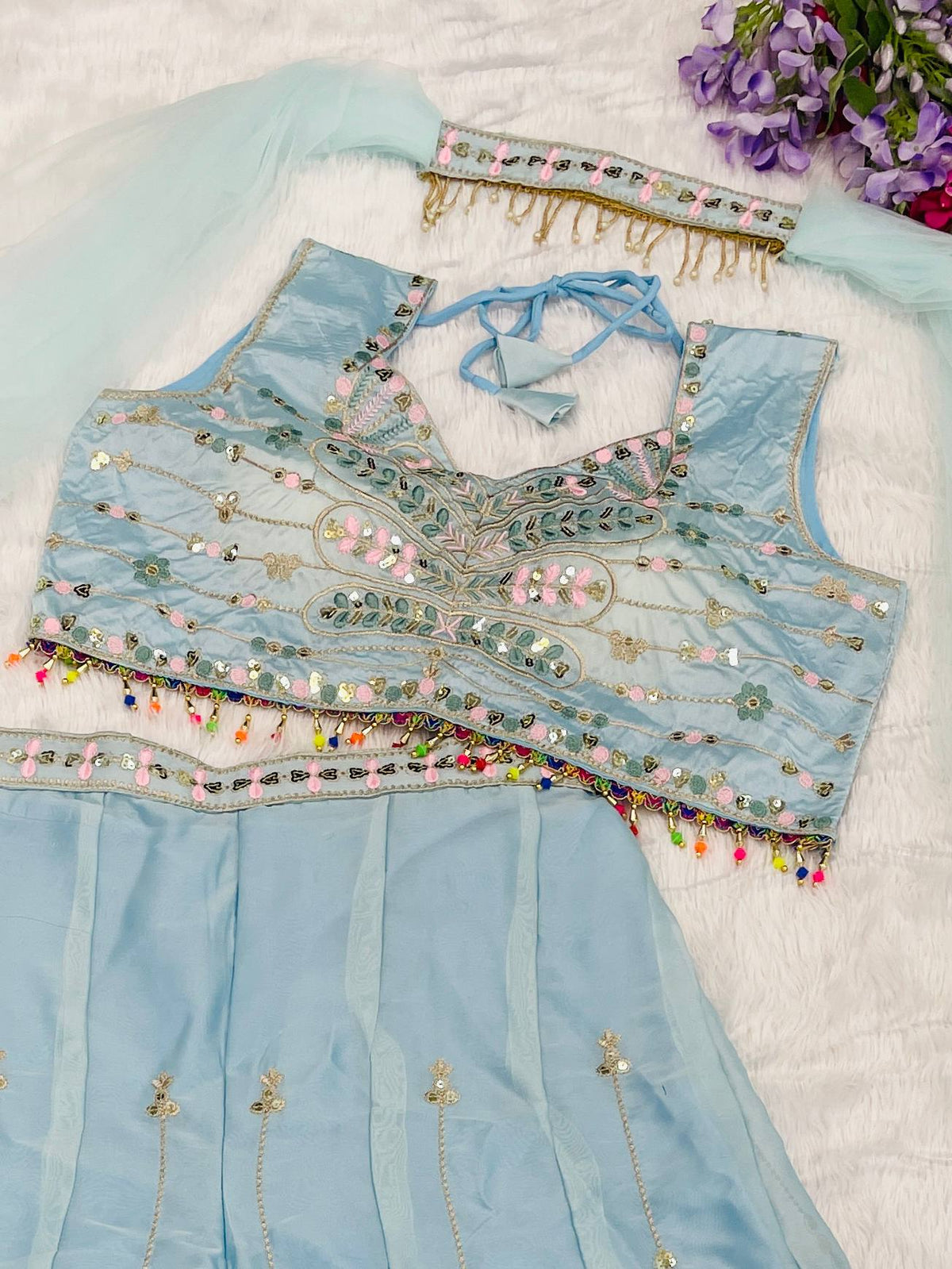 Rangoli Silk Palazzo Set with Heavy Butterfly Net Dupatta