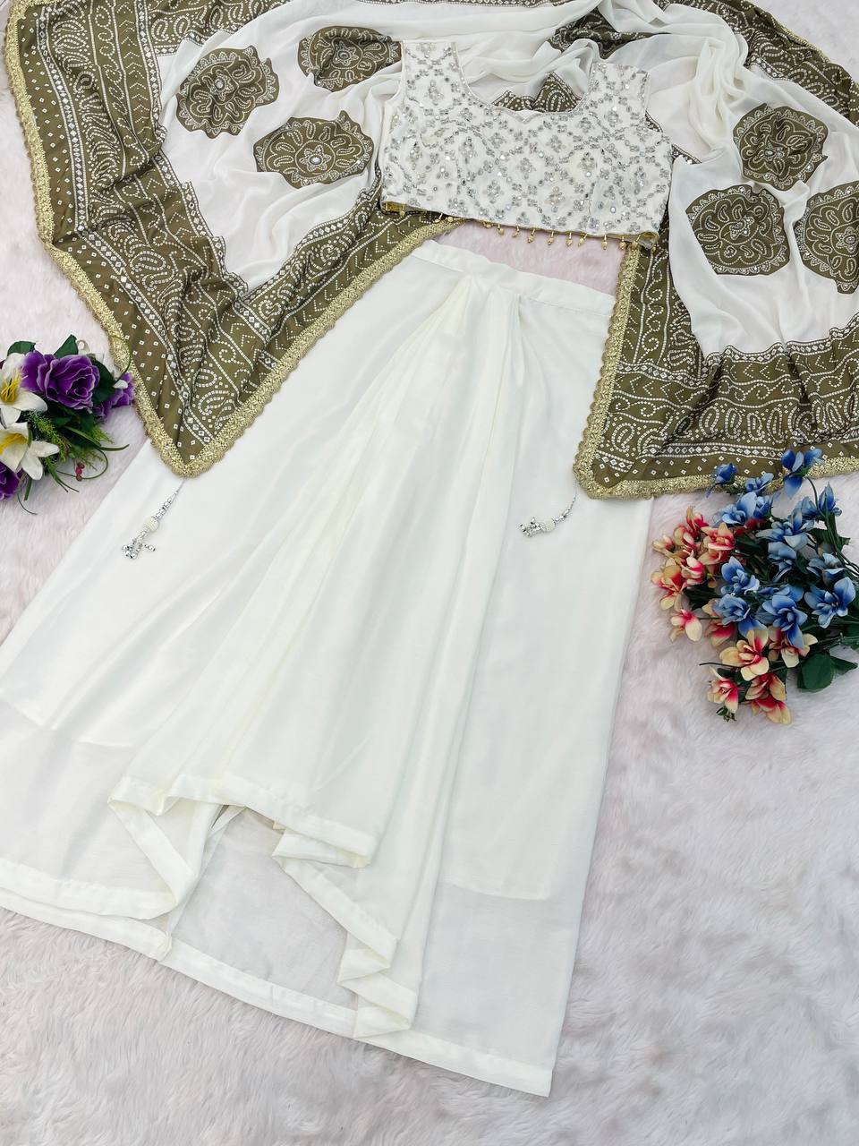 Indo-Western Real Mirror Blouse and Dhoti Suit Set
