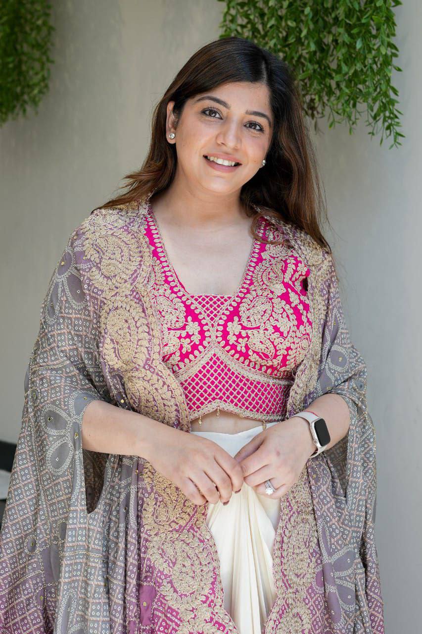 Indowestern Dhoti & Shrug Set