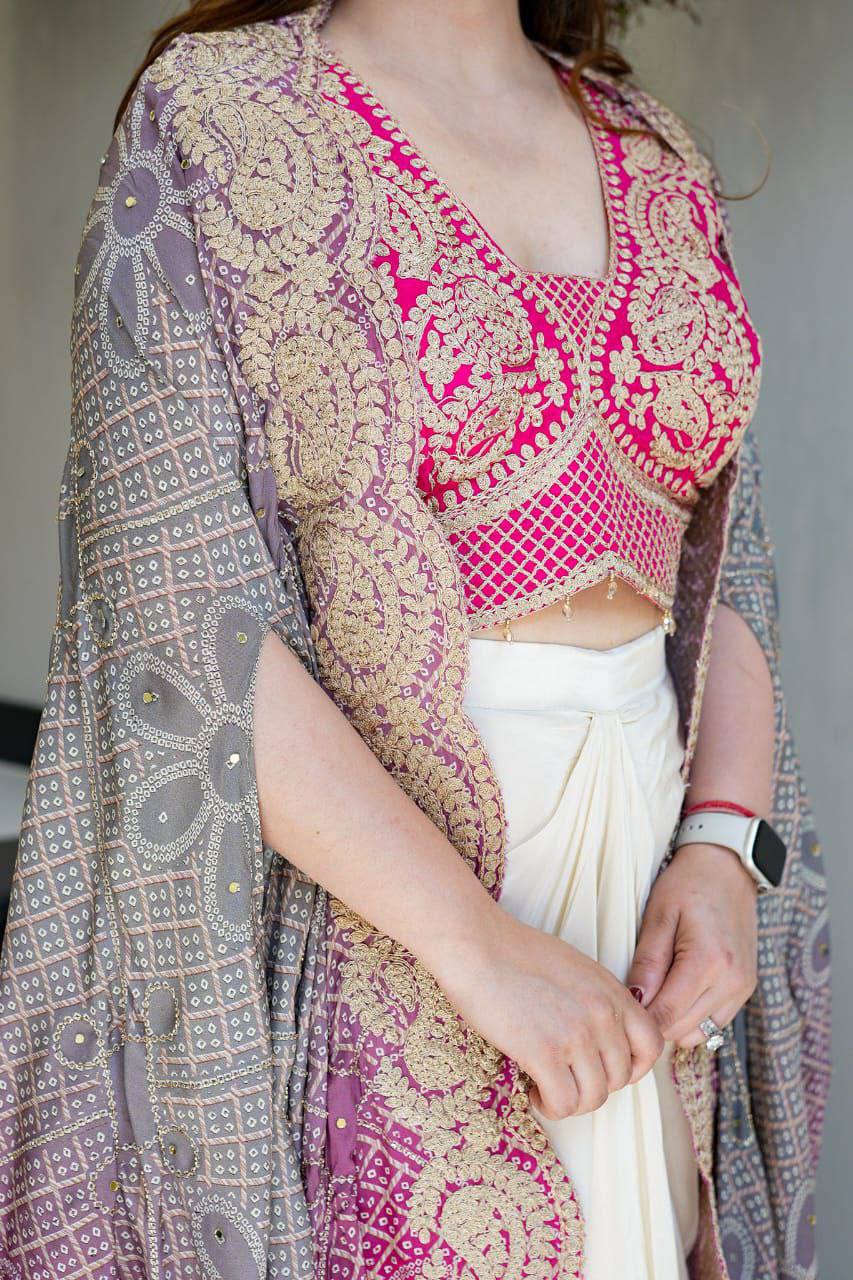 Indowestern Dhoti & Shrug Set