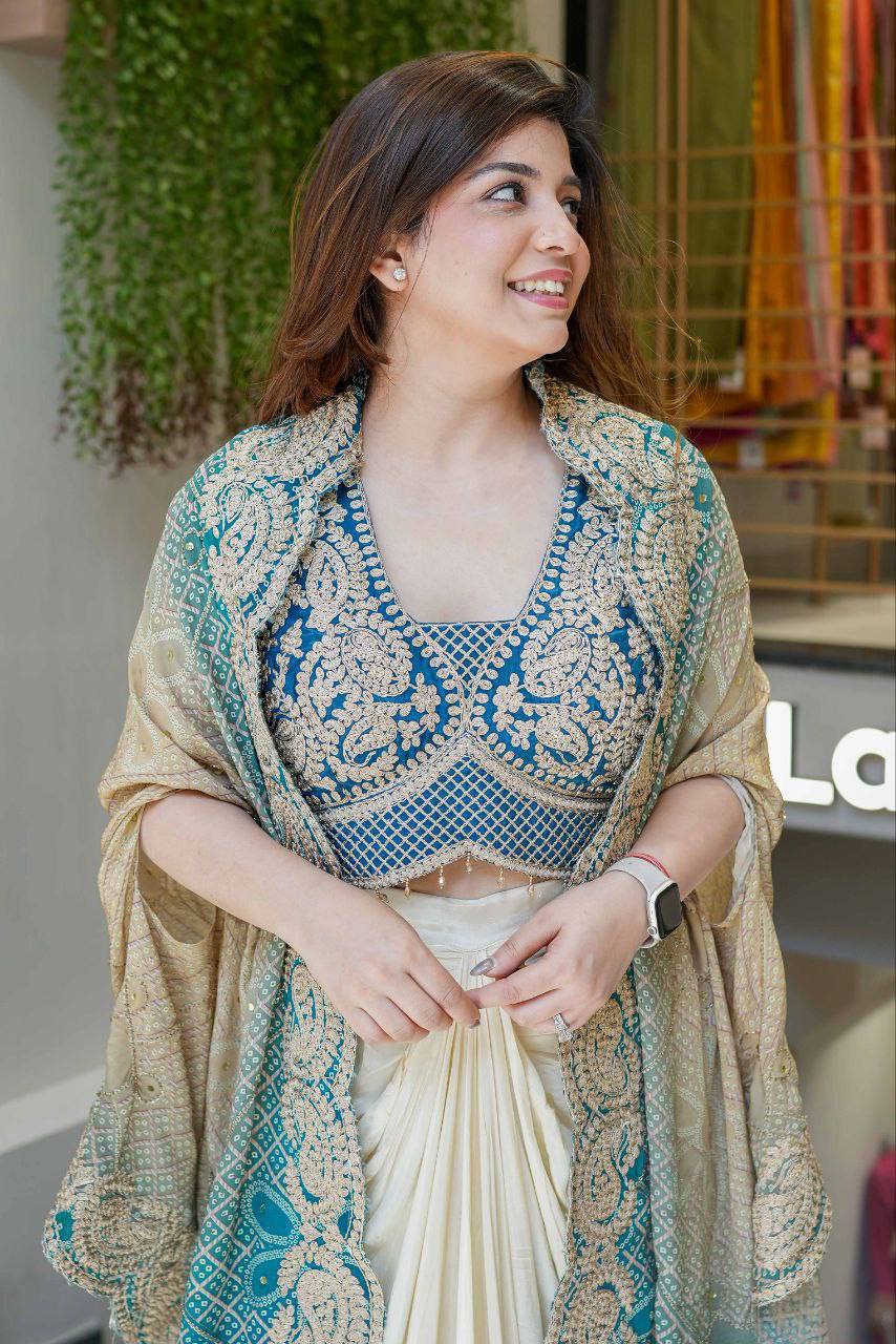 Indowestern Dhoti & Shrug Set