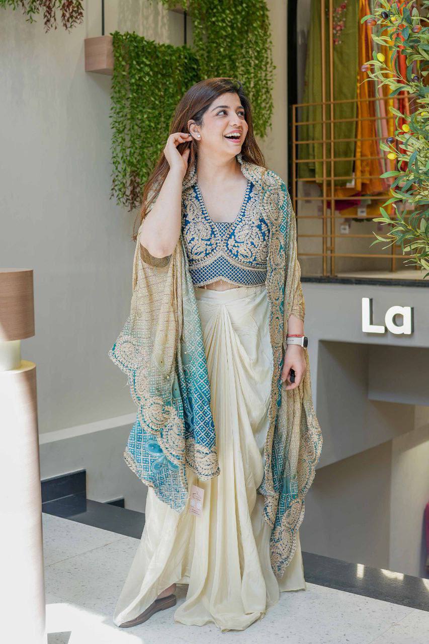 Indowestern Dhoti & Shrug Set