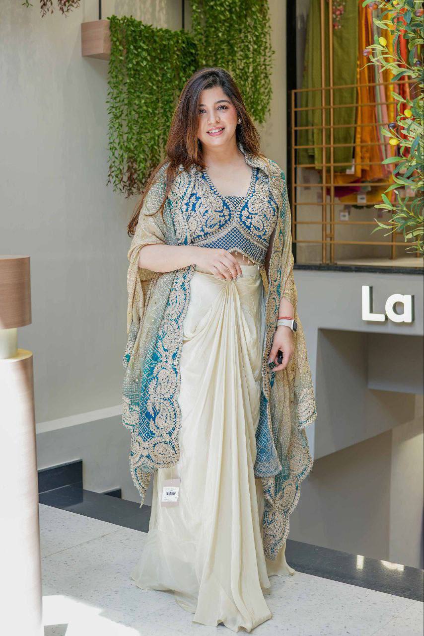 Indowestern Dhoti & Shrug Set