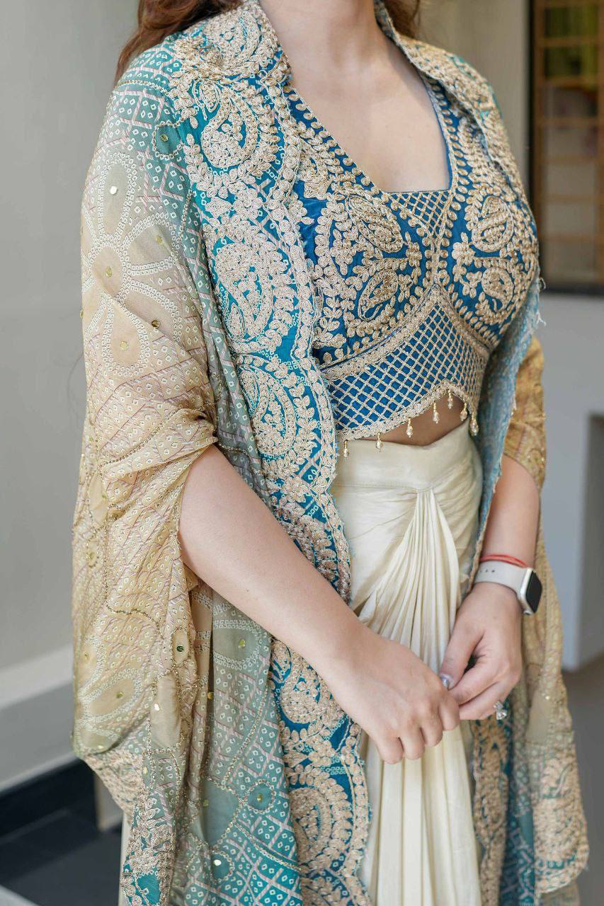 Indowestern Dhoti & Shrug Set