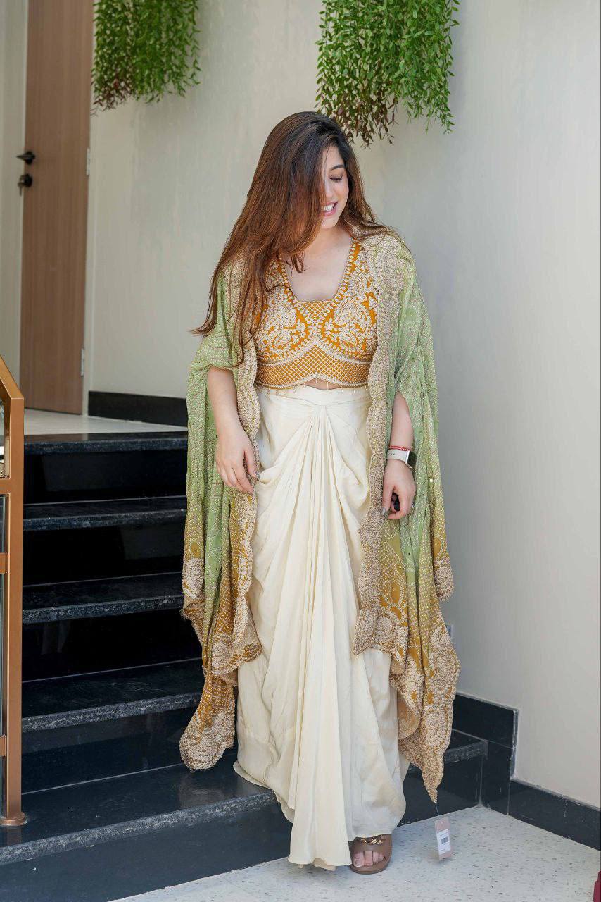 Indowestern Dhoti & Shrug Set